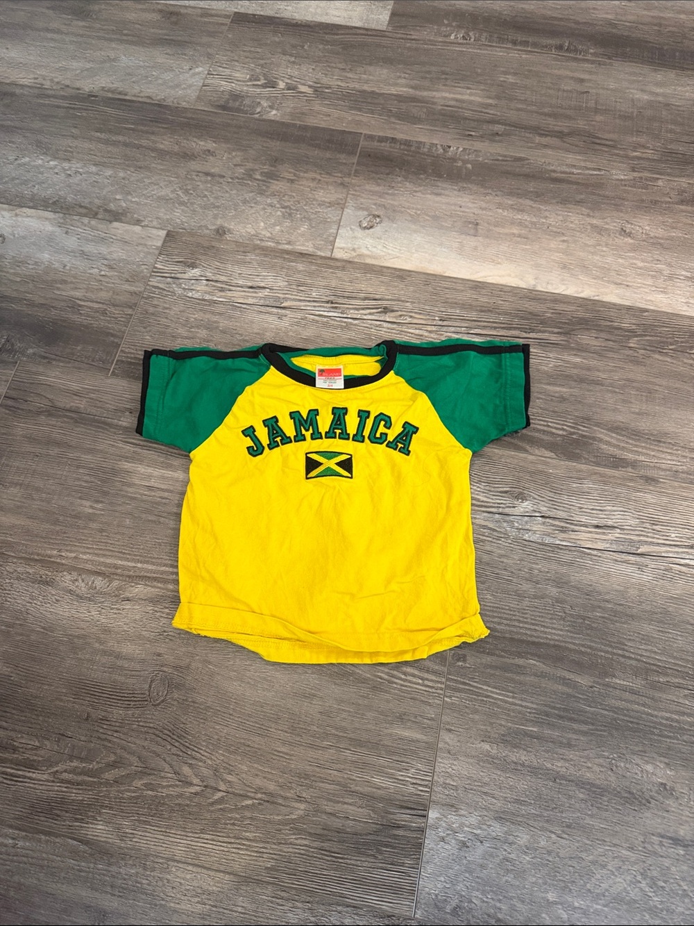 Sland Kids Jamaica Raglan Tee - Yellow & Green